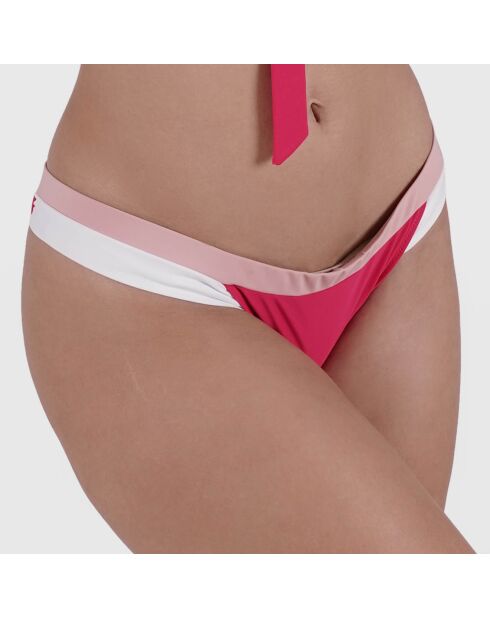 Bas de Maillot Aurélie en matière recyclée fuchsia/rose/blanc