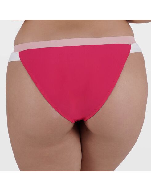 Bas de Maillot Aurélie en matière recyclée fuchsia/rose/blanc