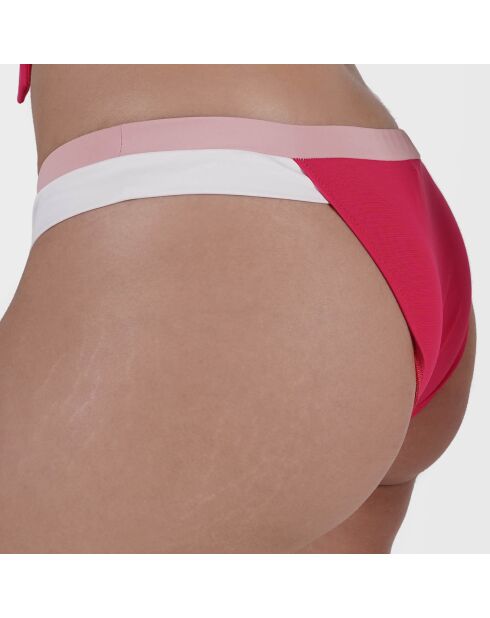 Bas de Maillot Aurélie en matière recyclée fuchsia/rose/blanc