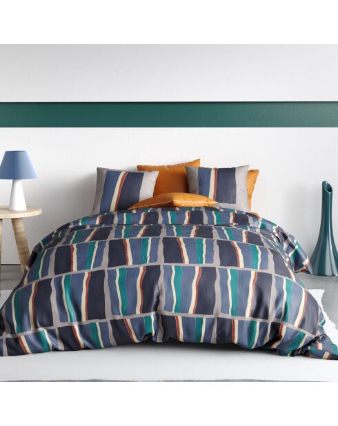 Parure housse de couette Arty bleue