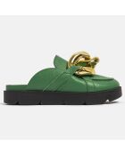 Go Crazy groene leren muiltjes
