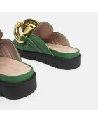 Go Crazy groene leren muiltjes