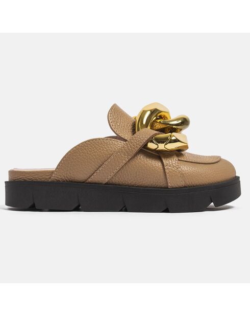 Go Crazy beige leren muiltjes