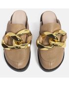 Go Crazy beige leren muiltjes