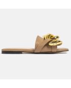 Mules de cuero color beige Part Of The Game