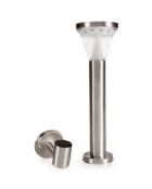 Lampe solaire double position haute luminosite 13 LED argentée - 14x19.5 cm