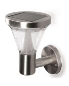 Lampe solaire double position haute luminosite 13 LED argentée - 14x19.5 cm