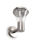 Lampe solaire double position haute luminosite 13 LED argentée - 14x19.5 cm