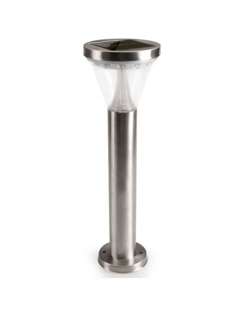 Lampe solaire double position haute luminosite 13 LED argentée - 14x19.5 cm