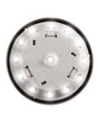 Lampe solaire double position haute luminosite 13 LED argentée - 14x19.5 cm