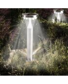 Lampe solaire double position haute luminosite 13 LED argentée - 14x19.5 cm
