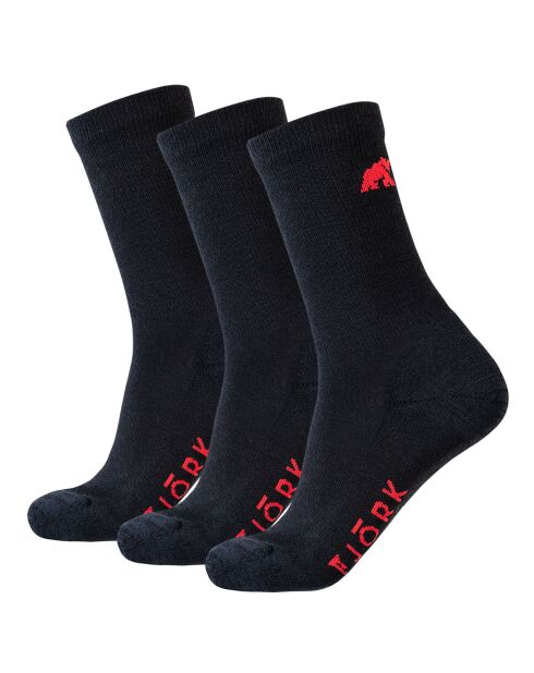 3 paia di calzini dal taglio classico nero/rosso