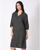 Robe 100% Lin Camélia gris anthracite
