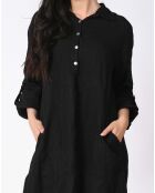 Robe 100% Lin Sauge noire