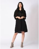 Robe 100% Lin Sauge noire