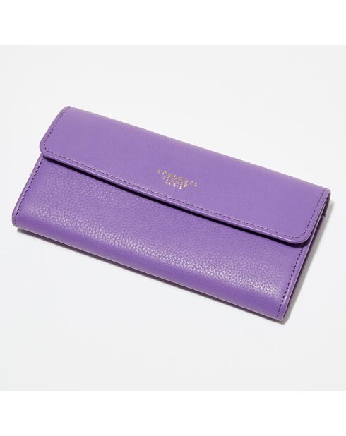 Portefeuille en Cuir Lou lavender - 19x9x2 cm