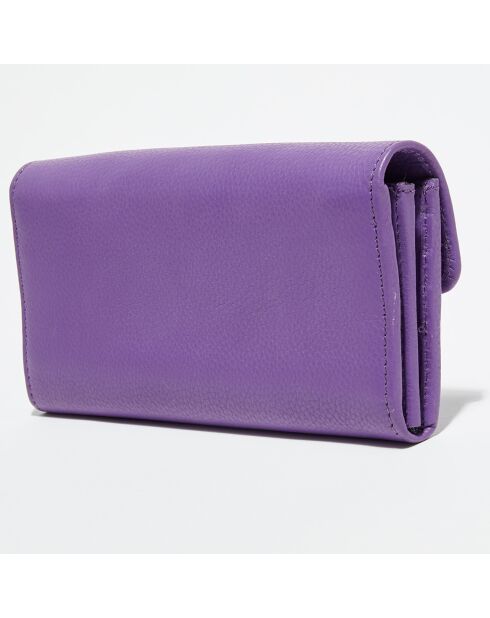 Portefeuille en Cuir Lou lavender - 19x9x2 cm