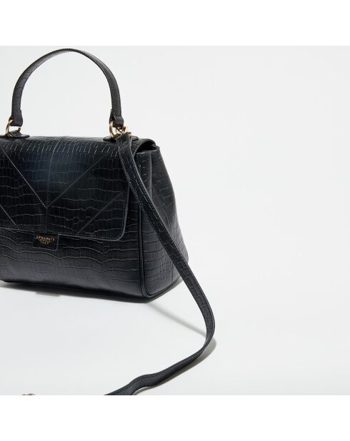 Sac à main en Cuir croco Anais noir - 20x25x10 cm