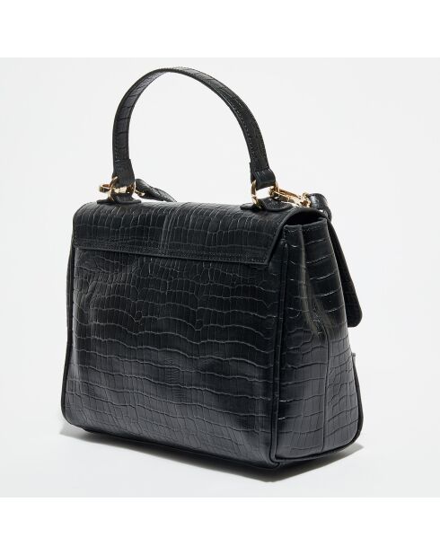 Sac à main en Cuir croco Anais noir - 20x25x10 cm