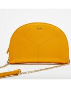 Petit Sac bandoulière en Cuir Lucie yellow - 15x23x7 cm