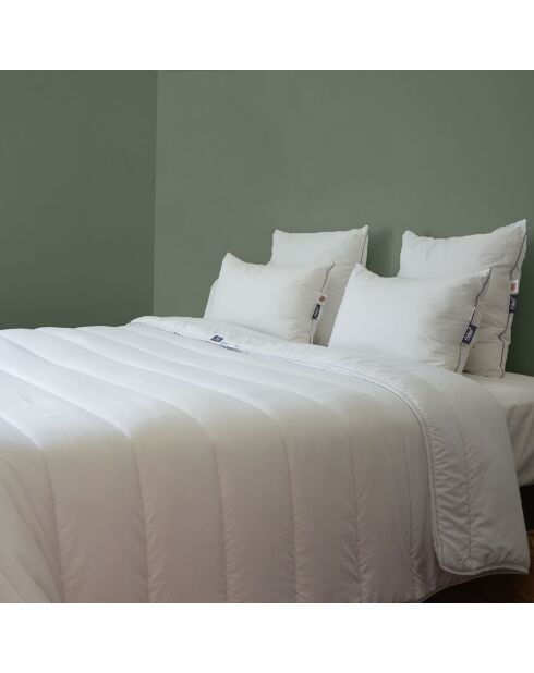 Couette tempérée Percale de Coton Microgel blanche