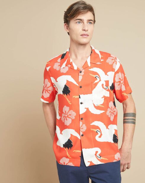 Chemise Faraway imprimée orange
