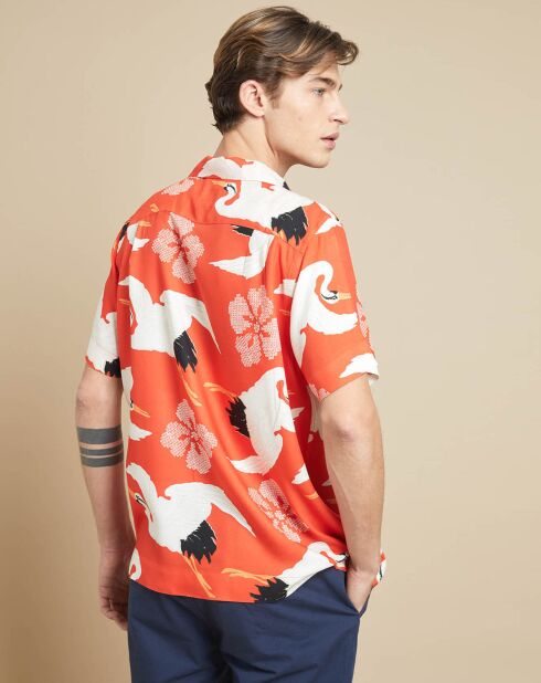 Chemise Faraway imprimée orange