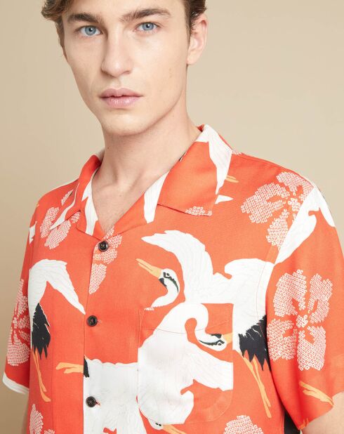Chemise Faraway imprimée orange