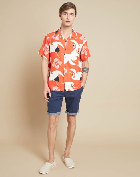 Chemise Faraway imprimée orange