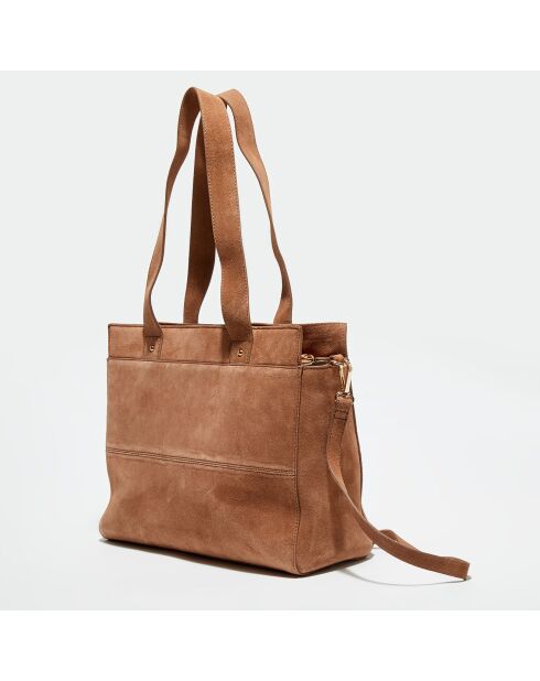 Sac porté épaule en Velours de Cuir Maelys muscat - 16x24x8 cm