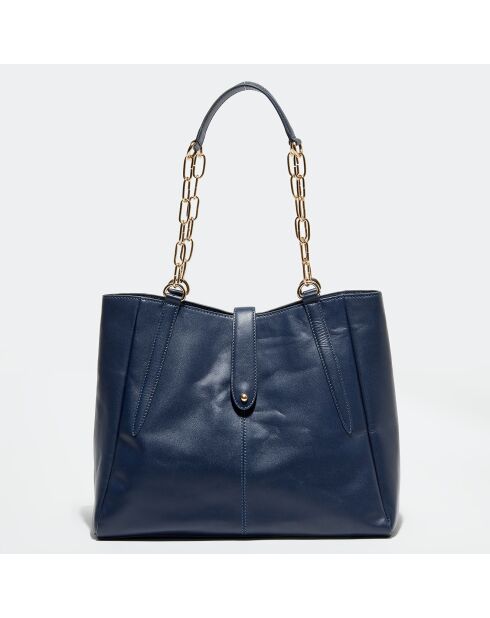 Camille Schultertasche aus Leder marineblau - 34x35x16 cm