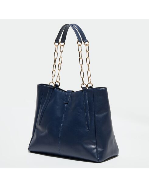 Camille Schultertasche aus Leder marineblau - 34x35x16 cm