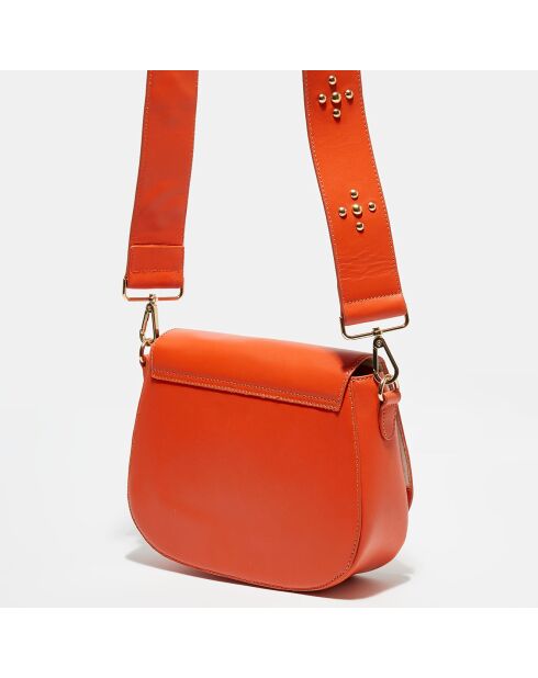 Sac bandoulière en Cuir Maya naranja  - 26x23x7 cm