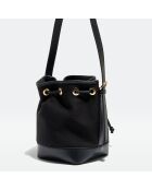 Sac bourse en Cuir Loice noir - 21x14x14 cm