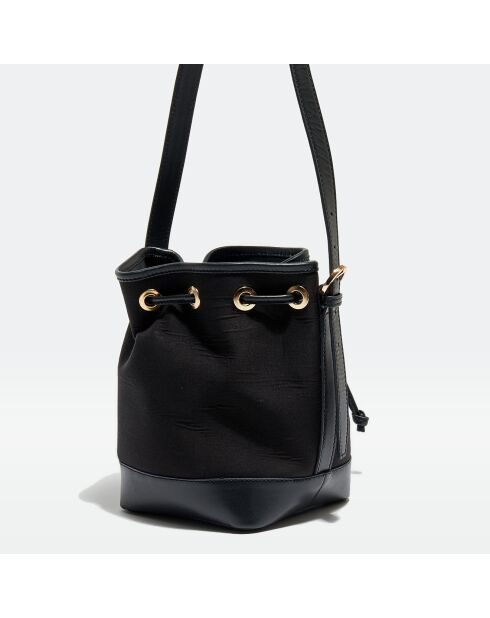 Sac bourse en Cuir Loice noir - 21x14x14 cm