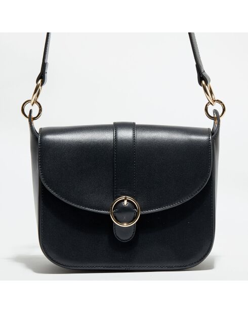 Sac porté épaule en Cuir Youna noir - 18x22x9 cm