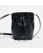 Petit Sac bourse en Cuir Maeva noir - 21x14x14 cm