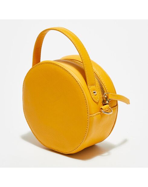 Mini  Sac bandoulière en Cuir Justine yellow - 15x15x7 cm