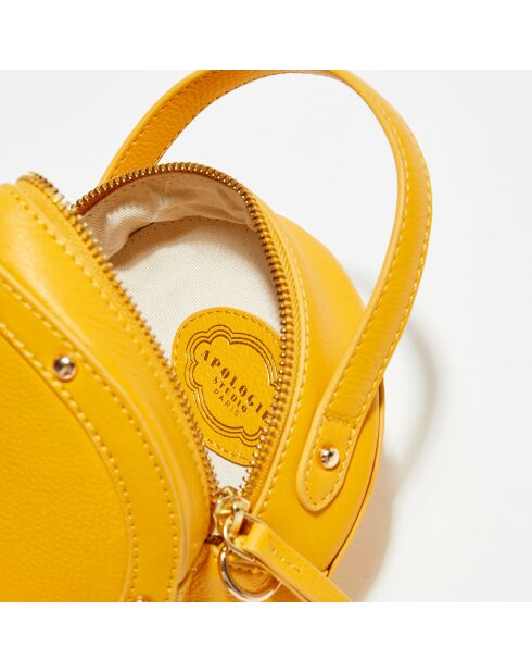 Mini  Sac bandoulière en Cuir Justine yellow - 15x15x7 cm