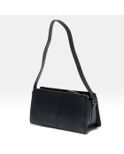 Sac bandoulière en Cuir Caroline noir - 12x16x8 cm