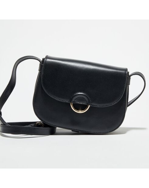 Petit Sac bandoulière en Cuir Clara noir - 15x20x6 cm