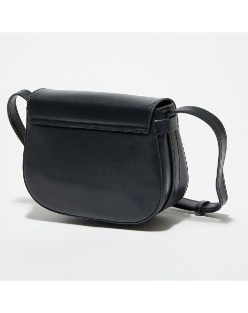 Petit Sac bandoulière en Cuir Clara noir - 15x20x6 cm