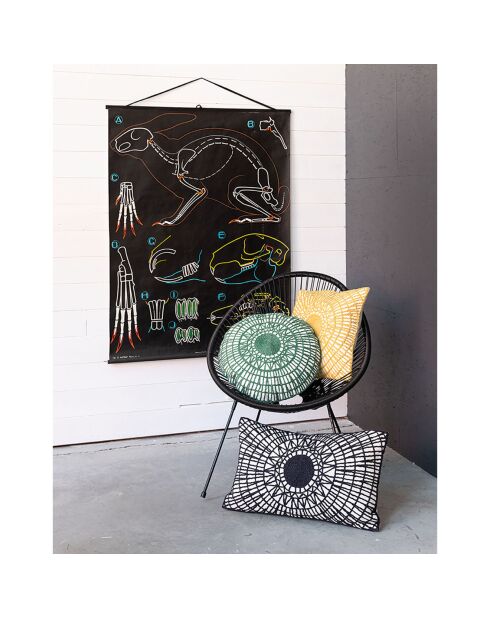 Coussin brodé Noa épicea - 45x45 cm
