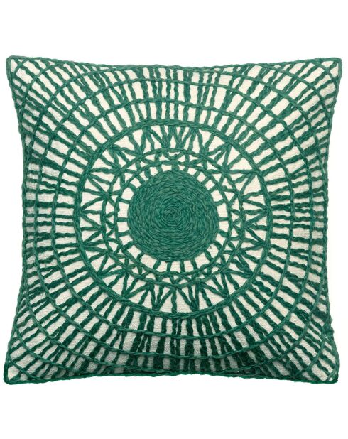 Coussin brodé Noa épicea - 45x45 cm