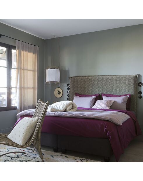 Drap housse Moony lie de vin
