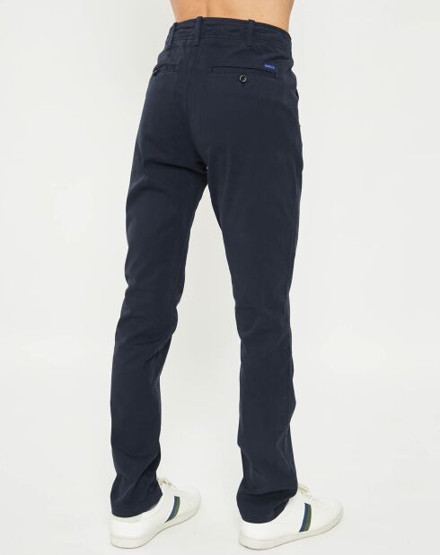 Pantalon chino ajusté Rustique bleu marine