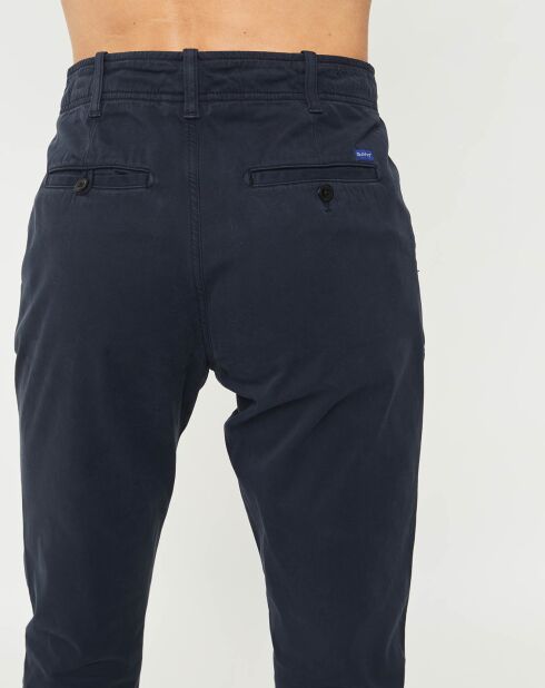 Pantalon chino ajusté Rustique bleu marine