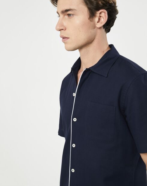 Chemise texturée Slim Fit rib gorg bleu marine