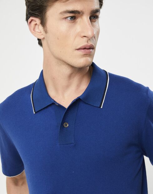 Polo en maille Coton & Soie  bleu