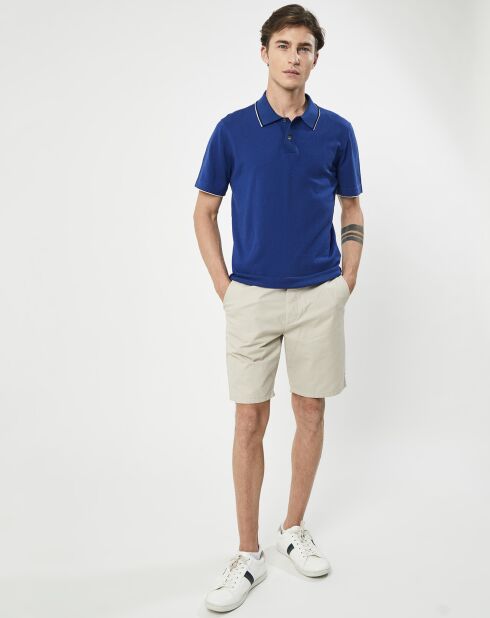 Polo en maille Coton & Soie  bleu